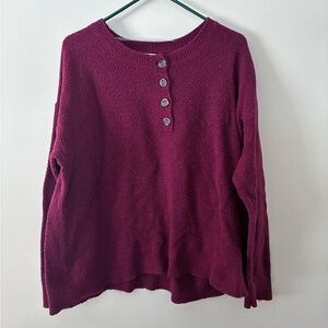 Plum Button-Up Sweater